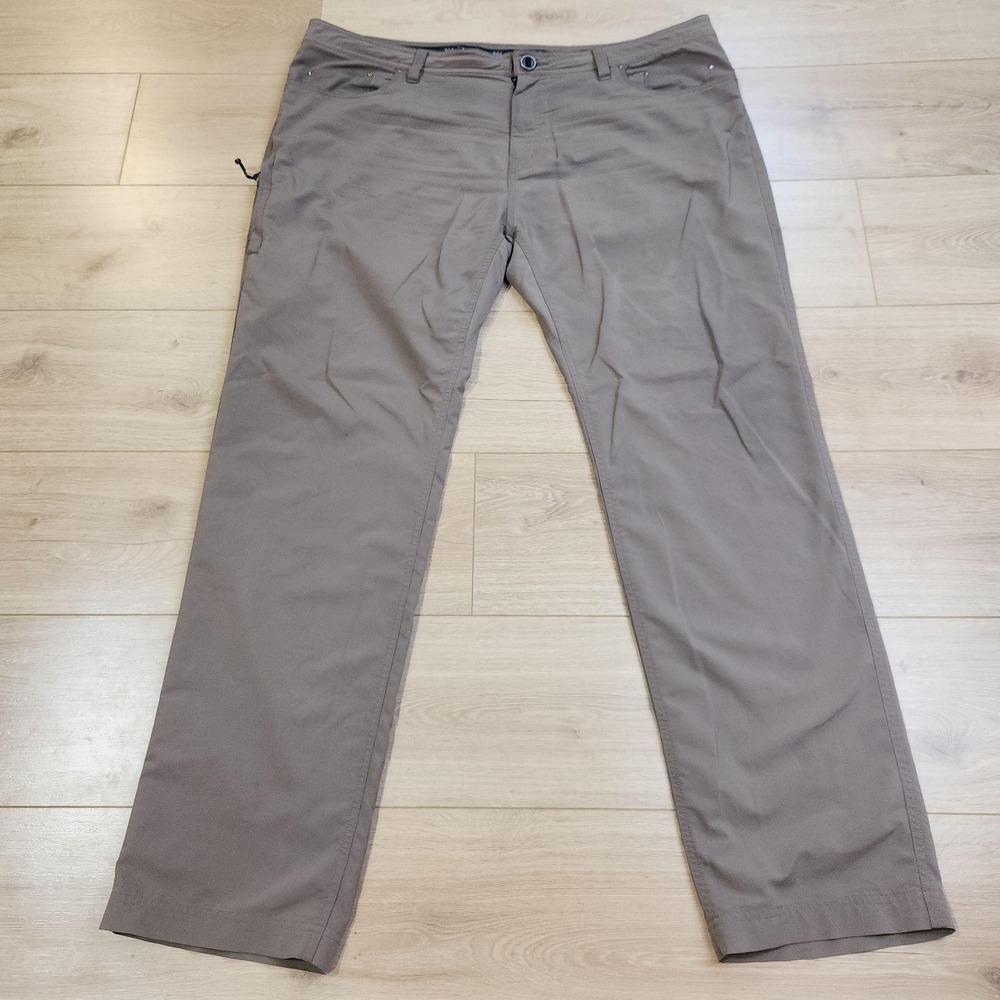 KING'S XKG Pants Mens 42x34 Brown Microfiber Stretch 5 Pocket Casual Hunting